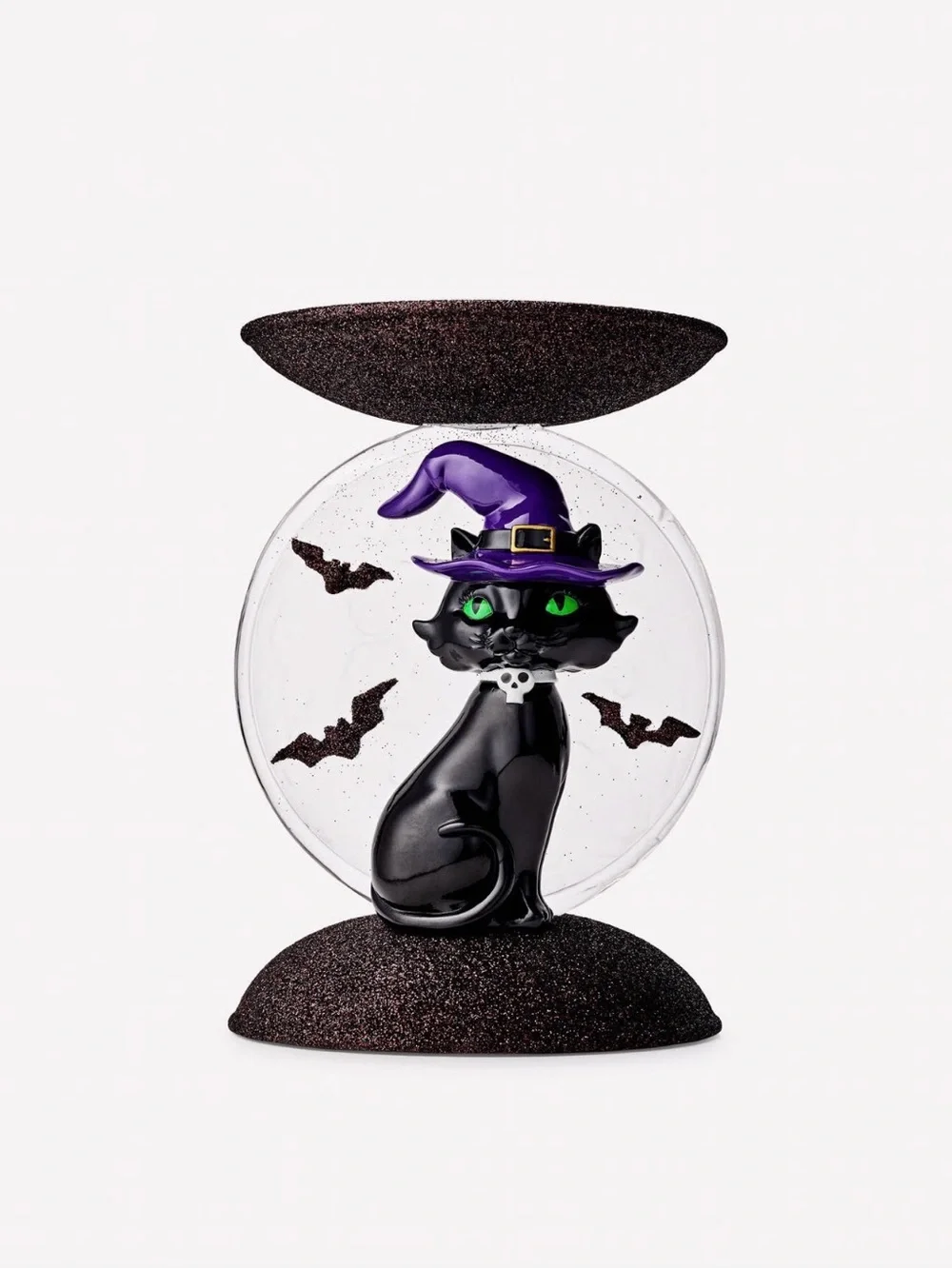 Bath & Body Works Halloween light up cat and moon 3 wick candle holder NEW